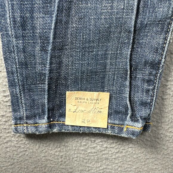 Ralph Lauren Denim & Supply Jeans Women 29x33 Blue Low Slim Patchwork Boho Denim - Picture 5 of 16